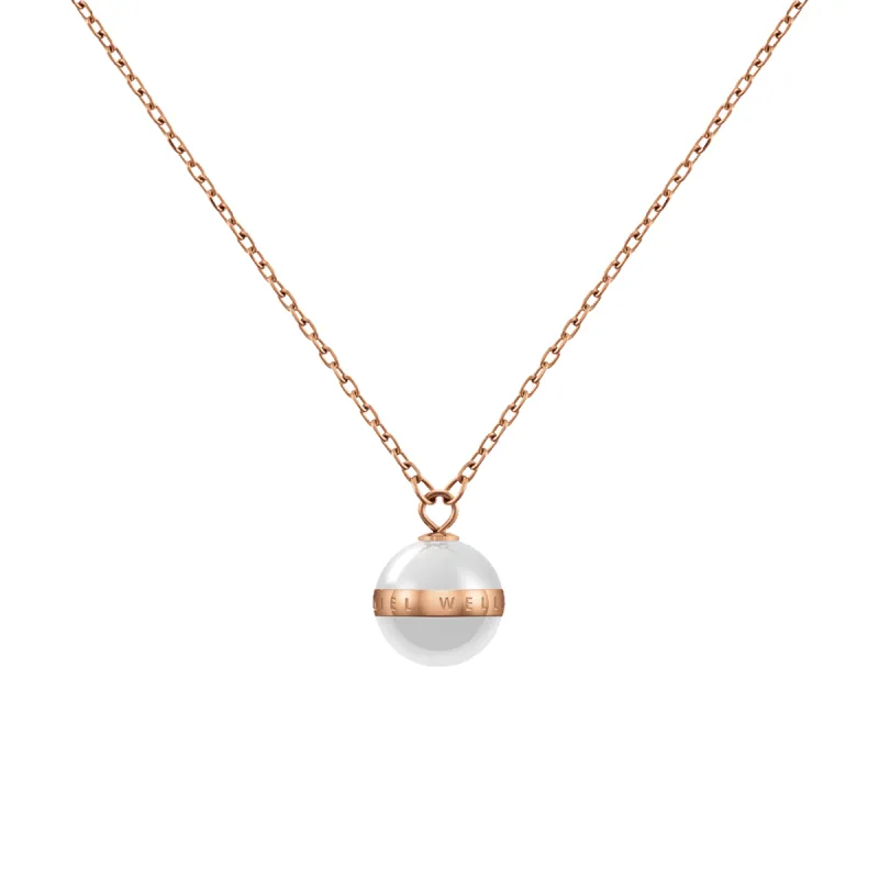 Aspiration Necklace Rose Gold Satin White sold by Daniel Wellington
