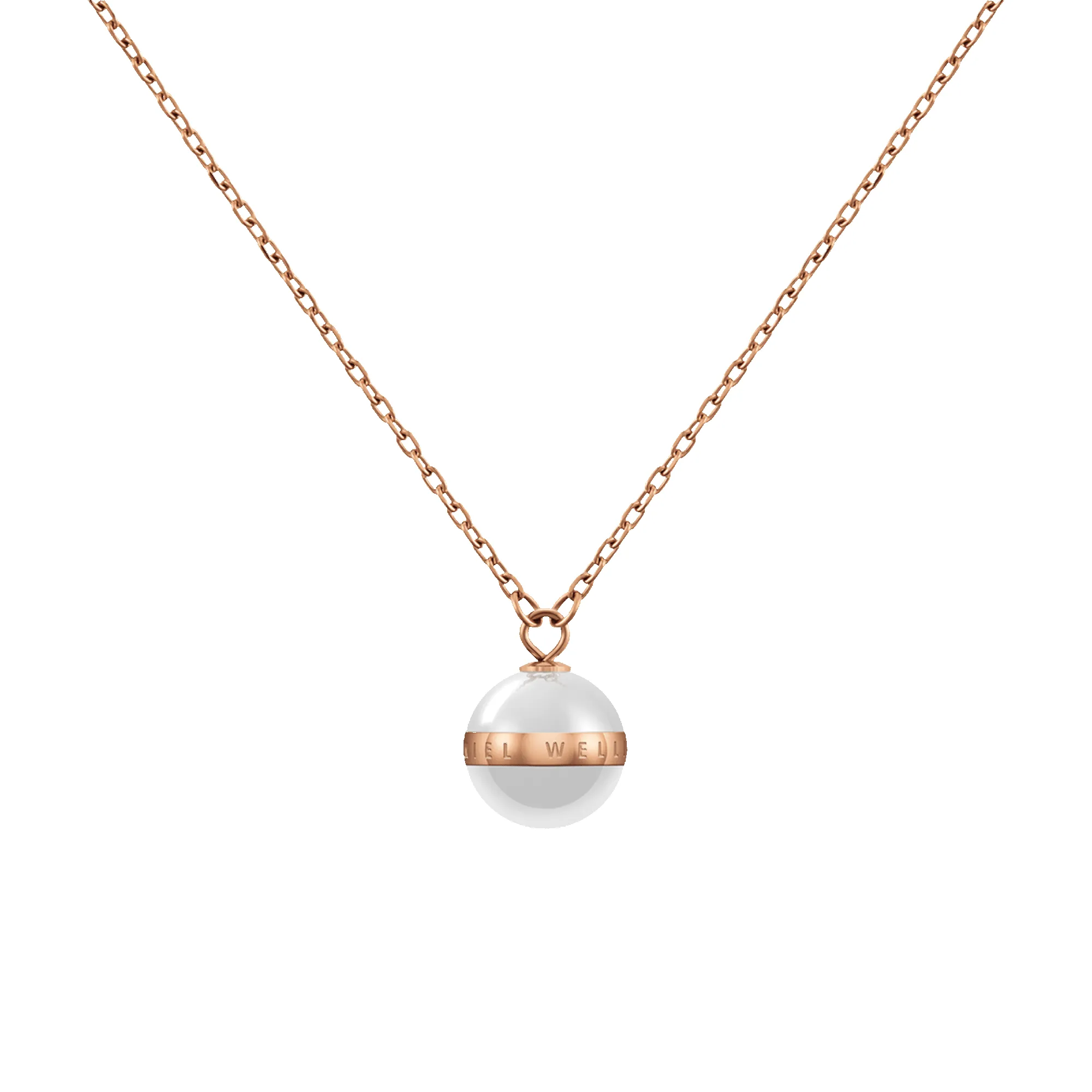Aspiration Necklace Rose Gold Satin White sold by Daniel Wellington