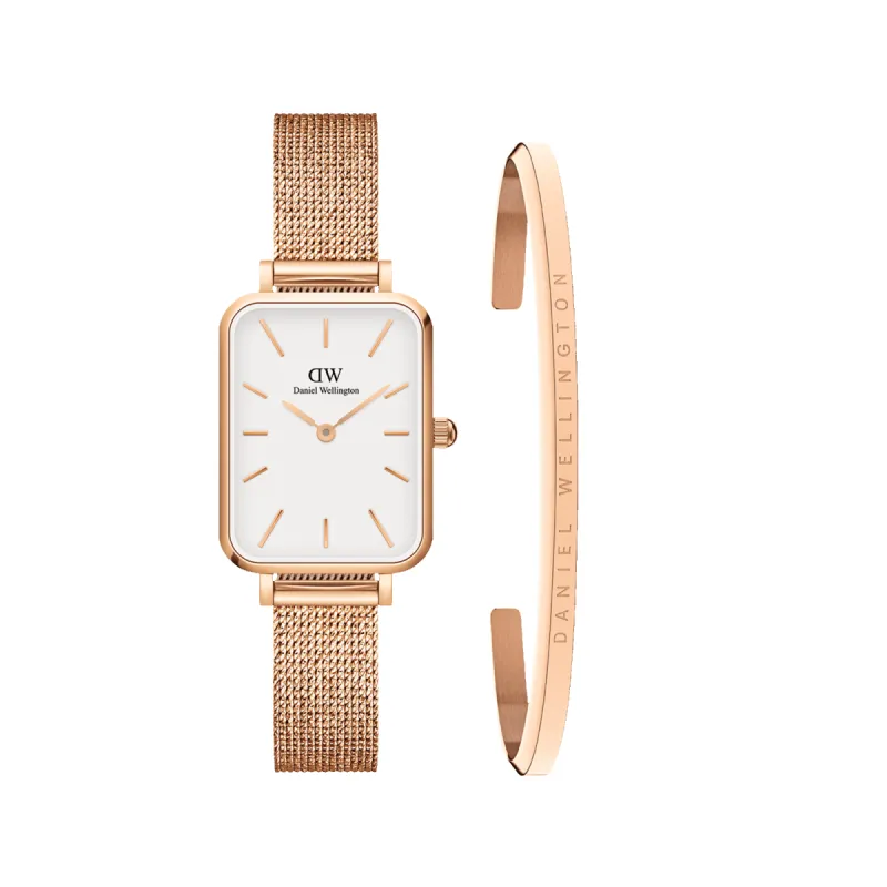 Quadro Pressed Melrose White + Classic Bracelet sold by Daniel Wellington