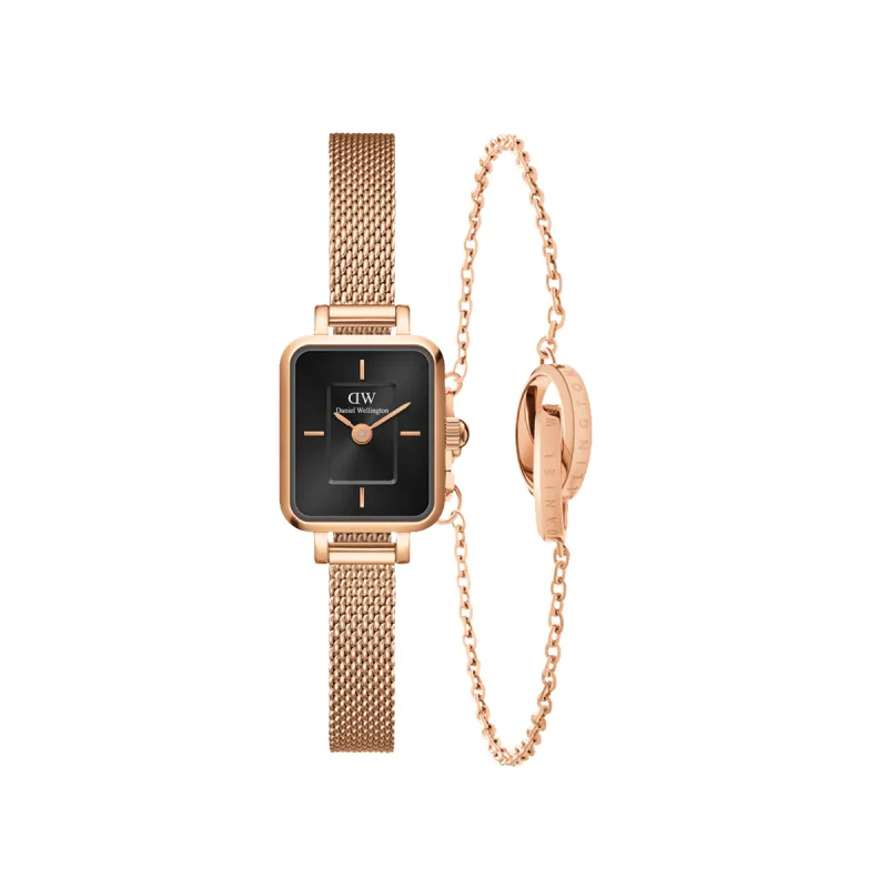 Quadro Mini Melrose Onyx + Elan Unity Bracelet sold by Daniel Wellington