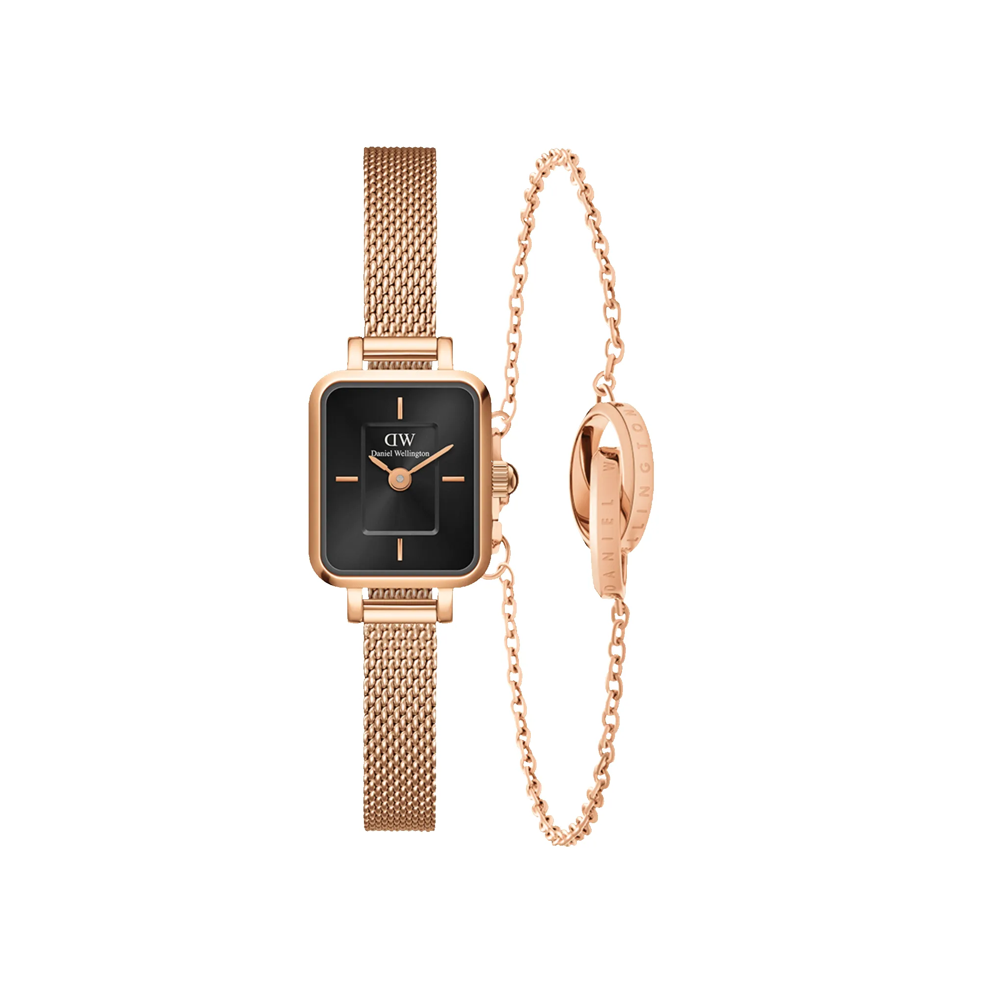 Quadro Mini Melrose Onyx + Elan Unity Bracelet sold by Daniel Wellington