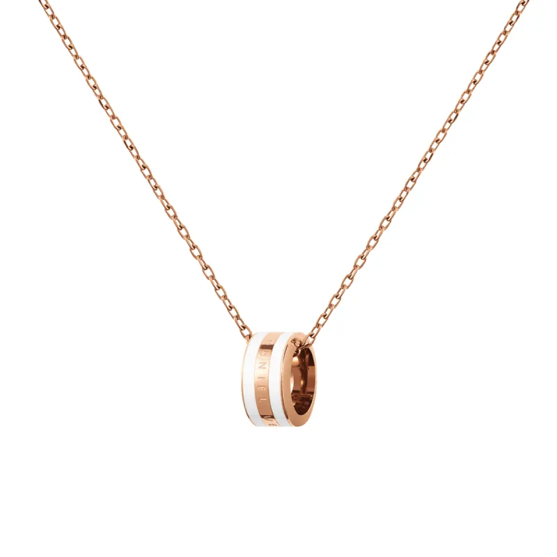 Emalie Necklace Rose Gold Satin White sold by Daniel Wellington