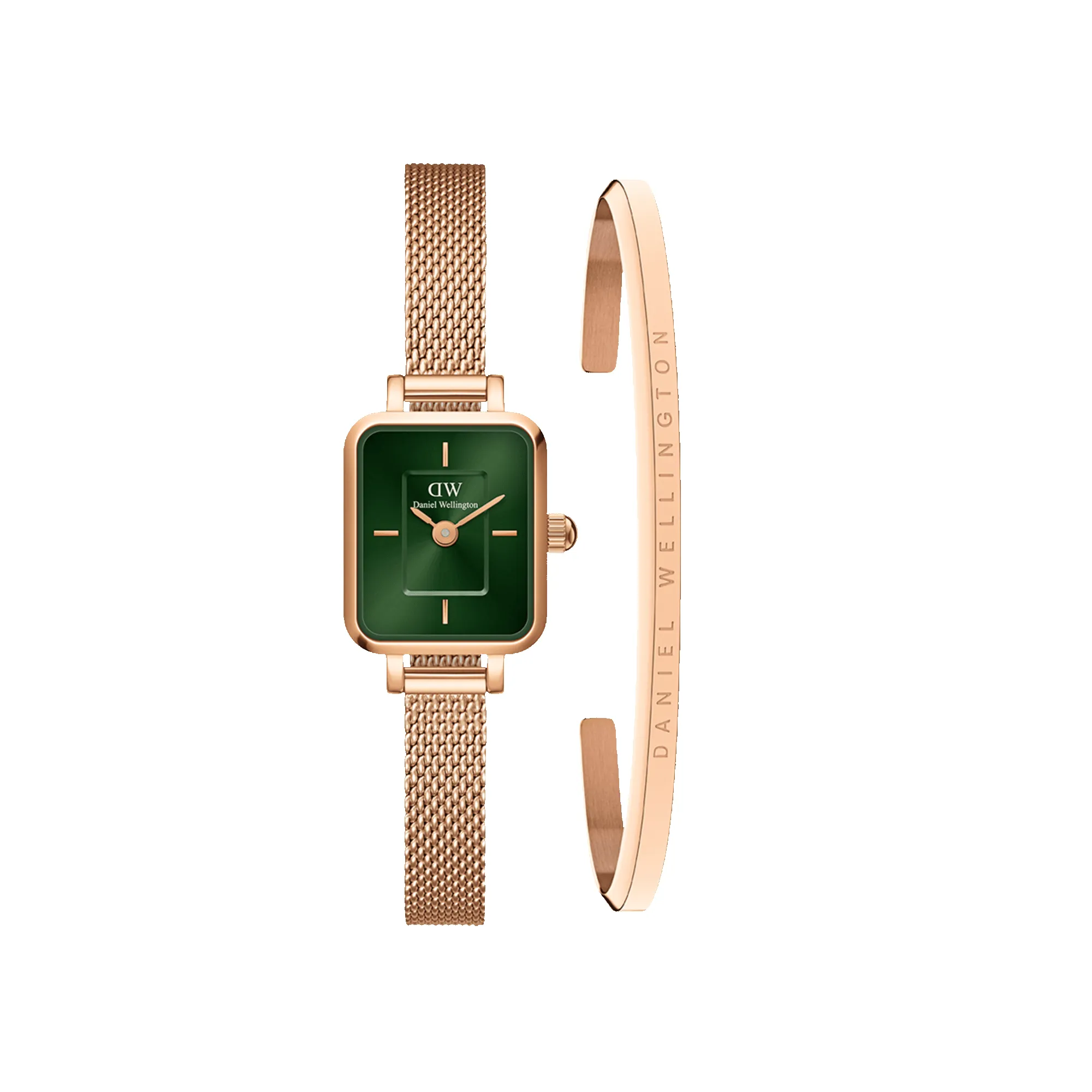 Quadro Mini Melrose Emerald + Classic Bracelet sold by Daniel Wellington