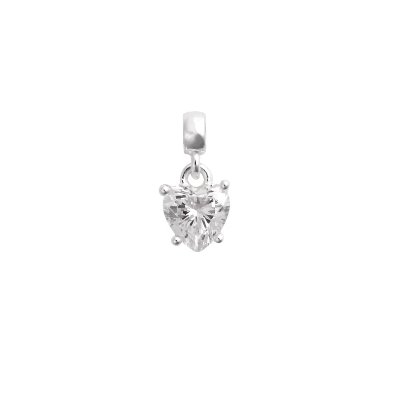 Heart White Crystal Charm S925 Sterling Silver sold by Daniel Wellington