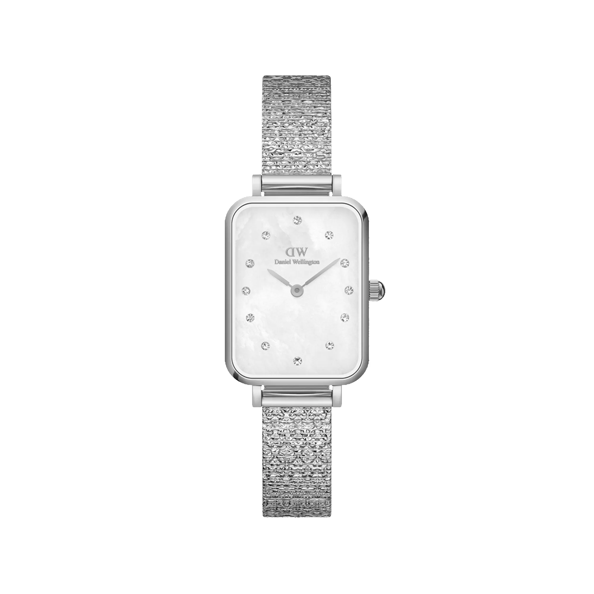 Quadro Lumine Pressed Piano White MoP Silver sold by Daniel Wellington