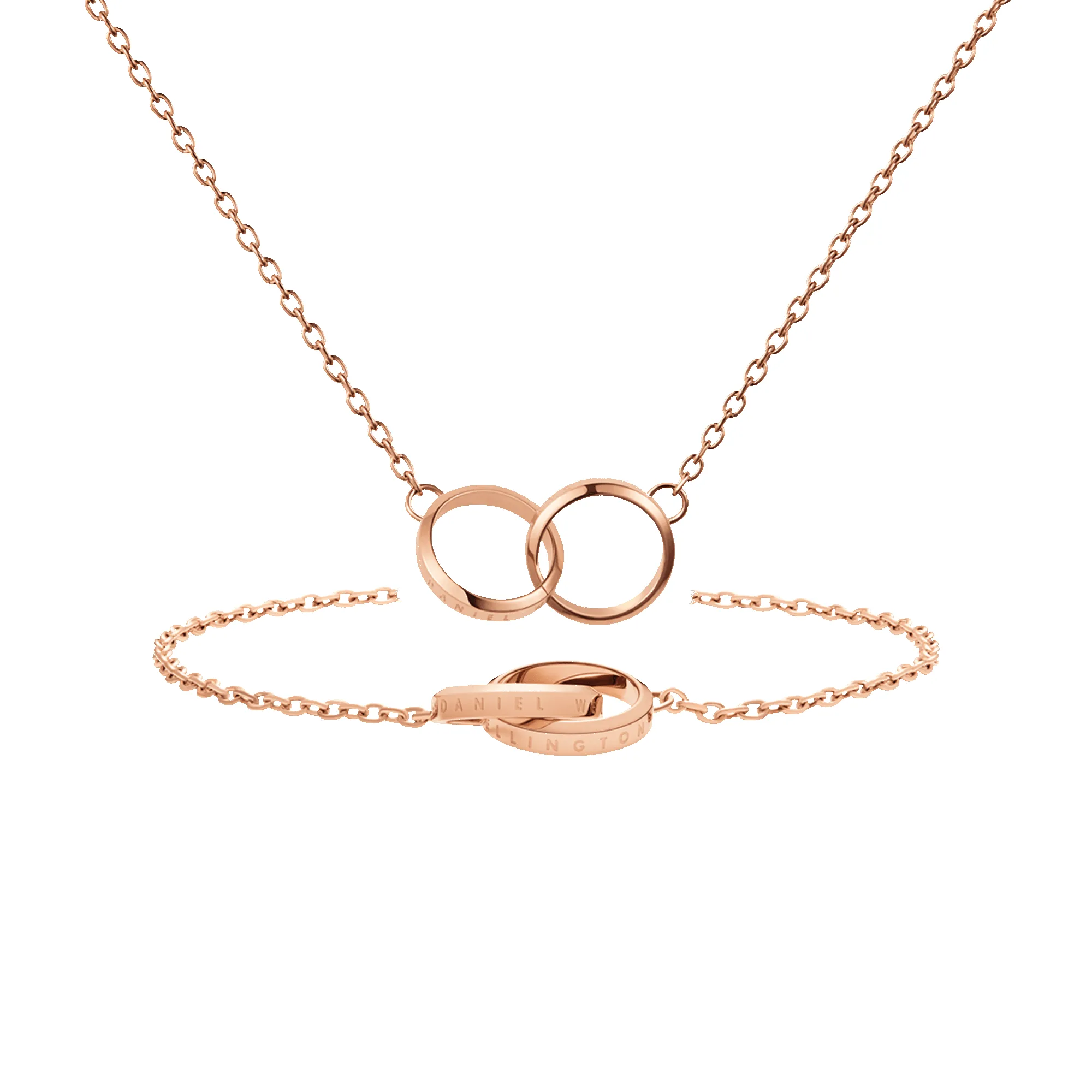 Elan Unity Bracelet Rose Gold + Elan Unity Necklace Rose Gold sold by Daniel Wellington