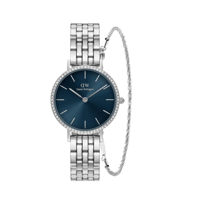 Petite Lumine Bezel Arctic + Twisted Bracelet S sold by Daniel Wellington