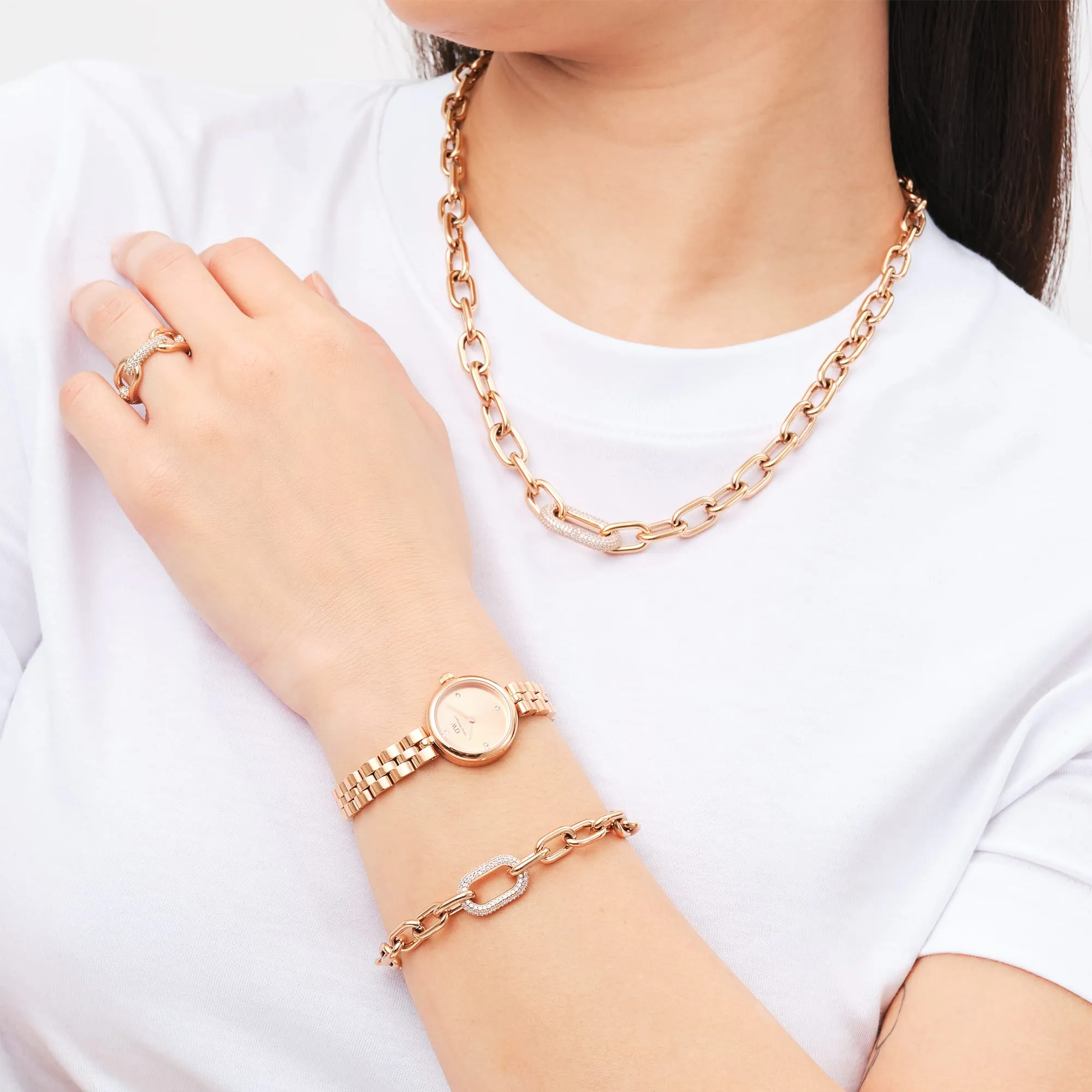 Crystal Link Necklace Rose Gold sold by Daniel Wellington product image thumbnail 2