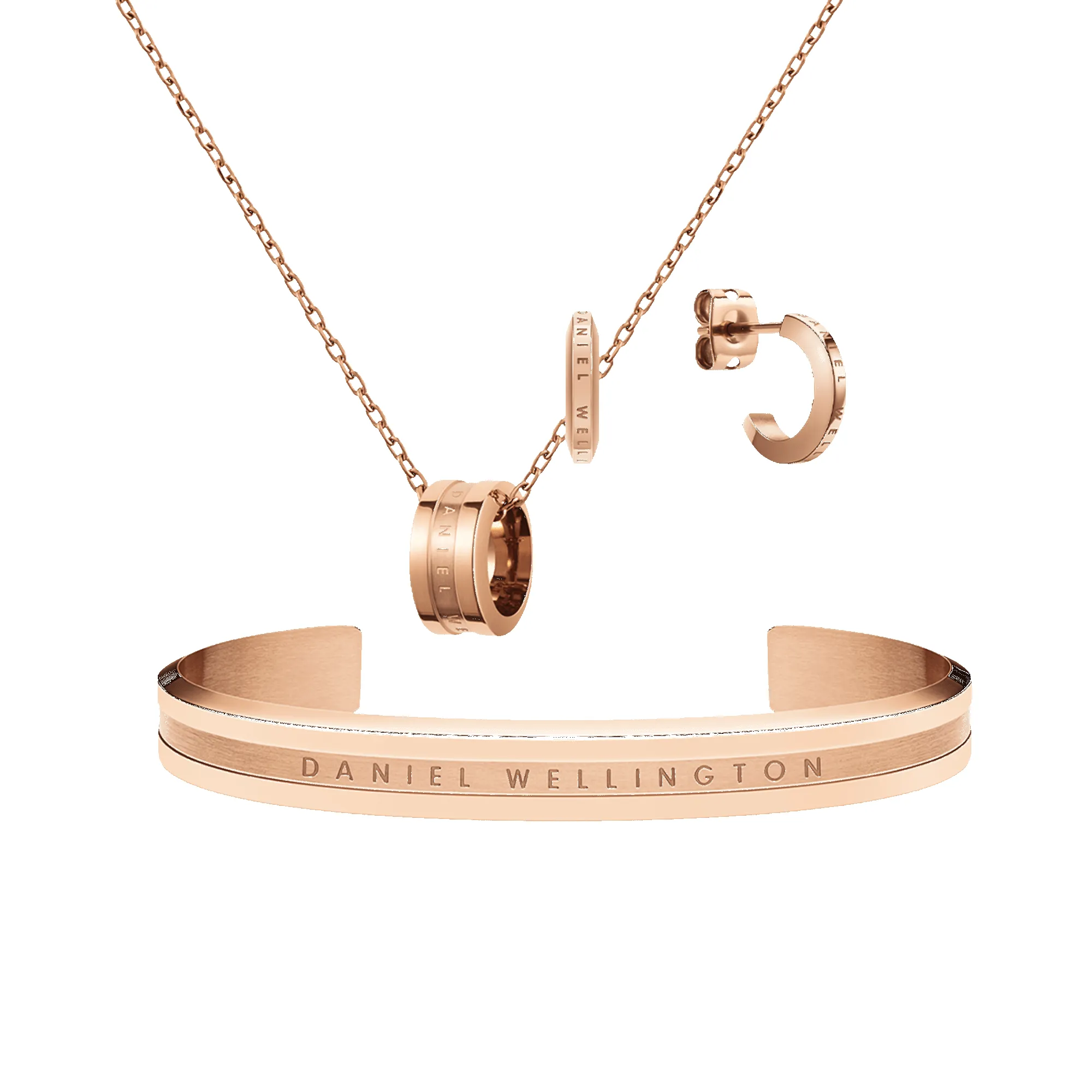 Elan Necklace + Earrings + Bracelet Rose Gold sold by Daniel Wellington