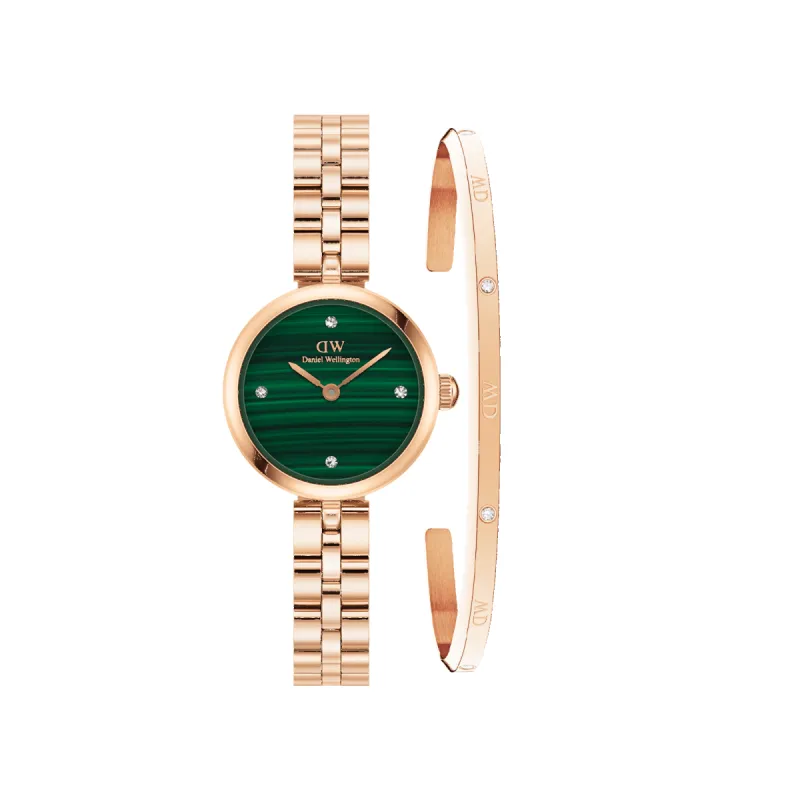 Elan Lumine Malachite & Classic Lumine Bracelet Rose Gold sold by Daniel Wellington