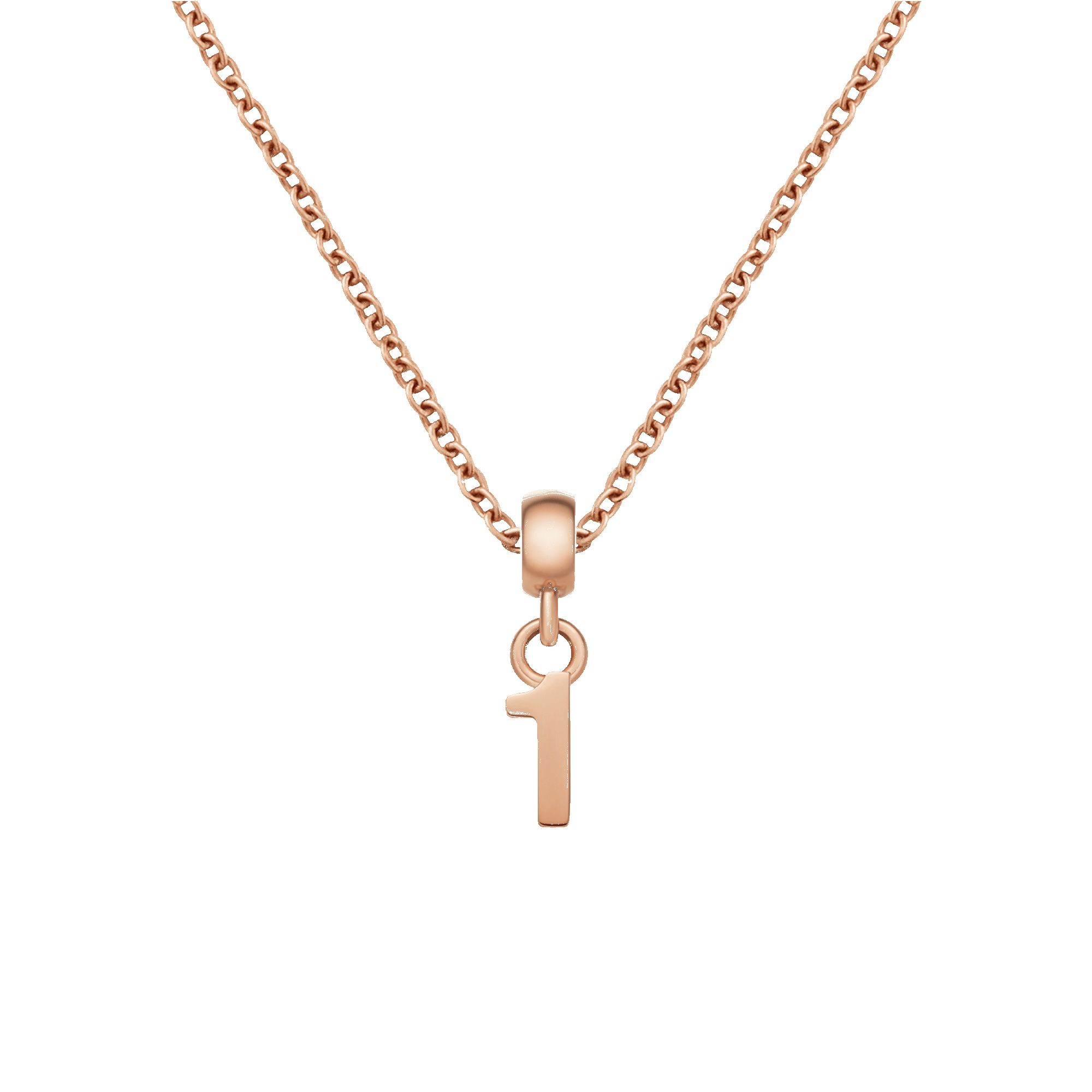 Number Rose Gold Charm + Chain Necklace RG sold by Daniel Wellington