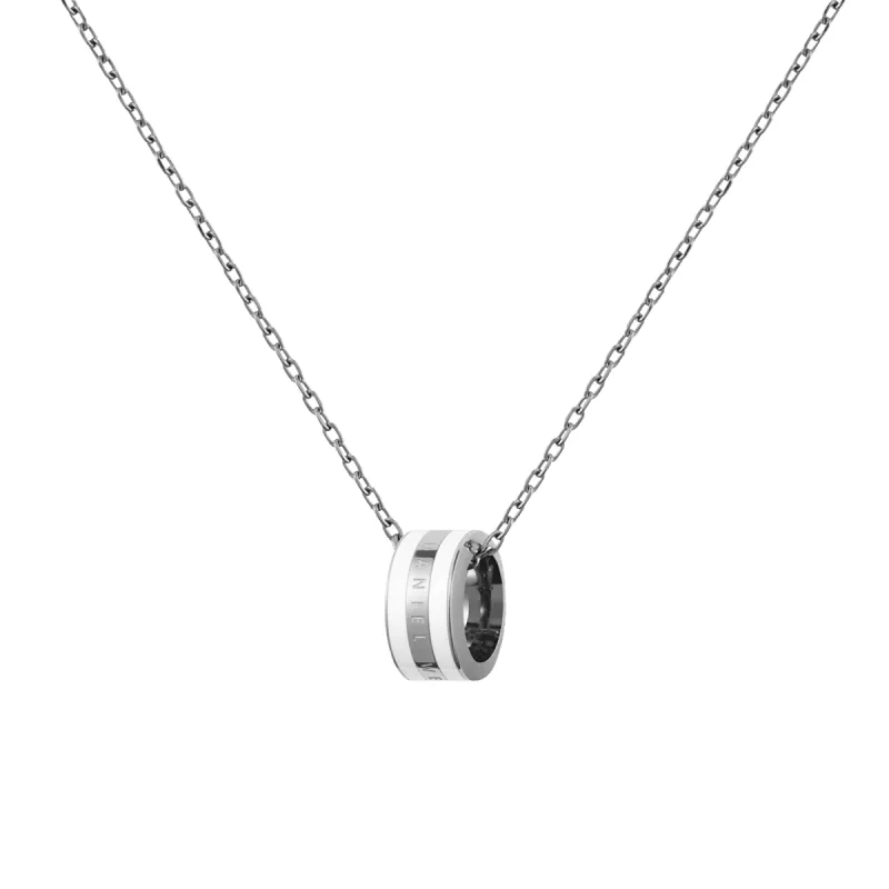 Emalie Necklace Silver Satin White sold by Daniel Wellington
