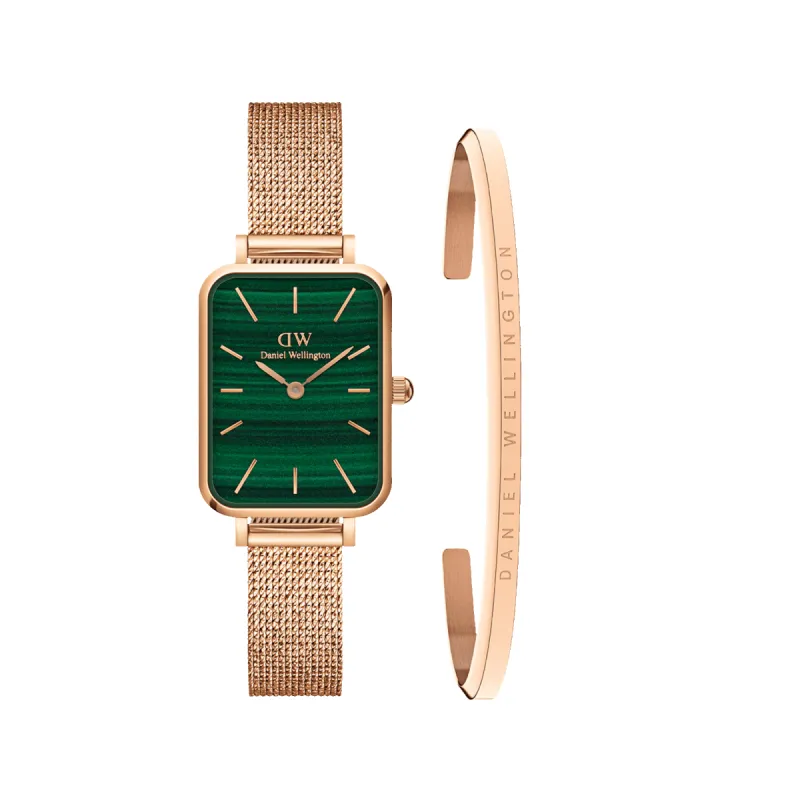 Quadro Pressed Melrose Green + Classic Bracelet sold by Daniel Wellington