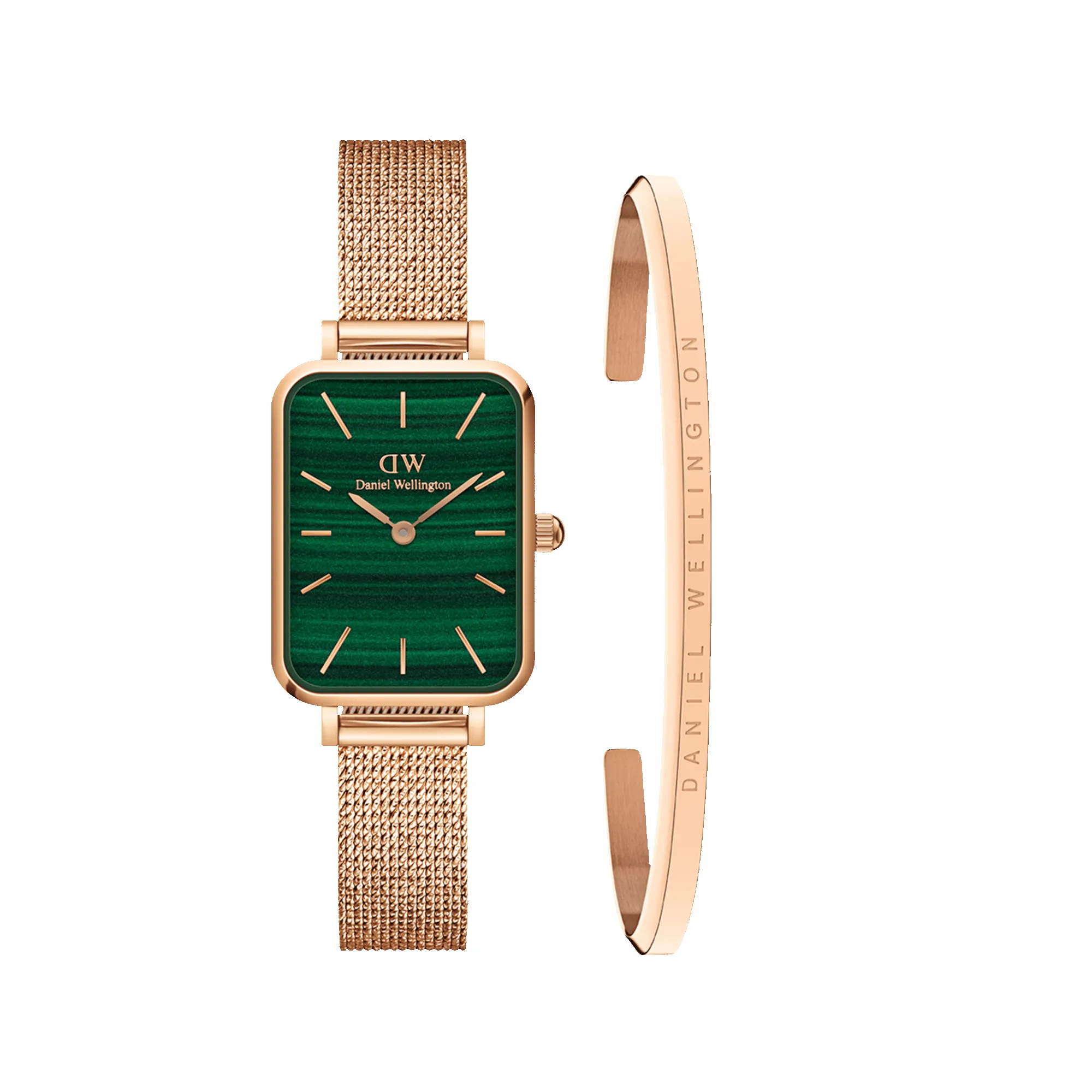 Quadro Pressed Melrose Green + Classic Bracelet sold by Daniel Wellington