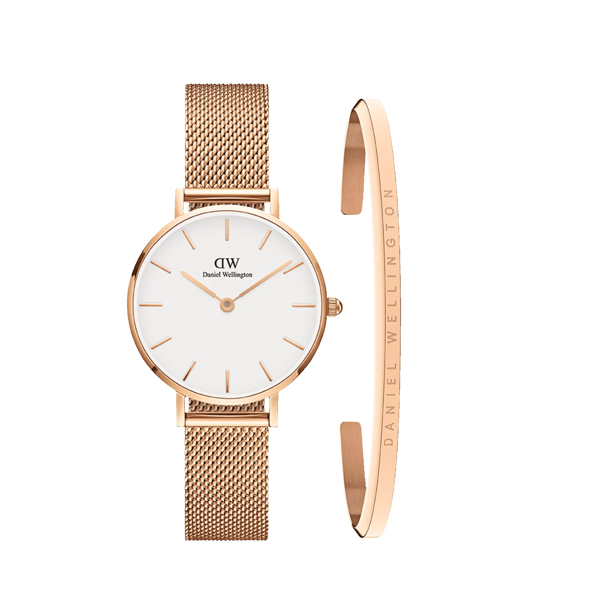 Classic Bracelet Rose Gold +
Petite Melrose Eggshell White Rose Gold sold by Daniel Wellington