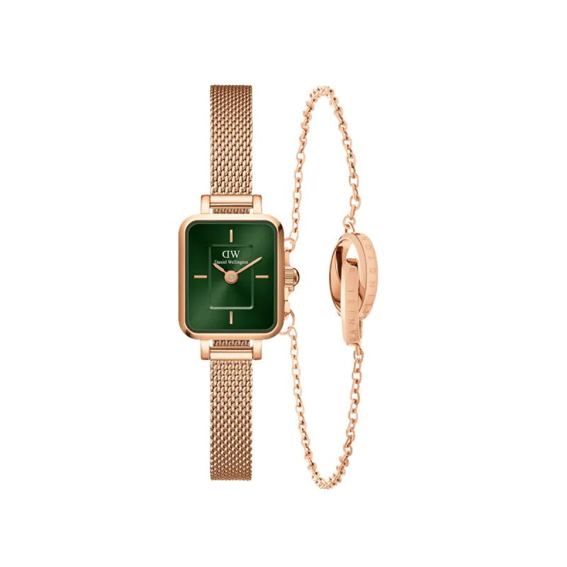 Quadro Mini Melrose Emerald + Elan Unity Bracelet sold by Daniel Wellington