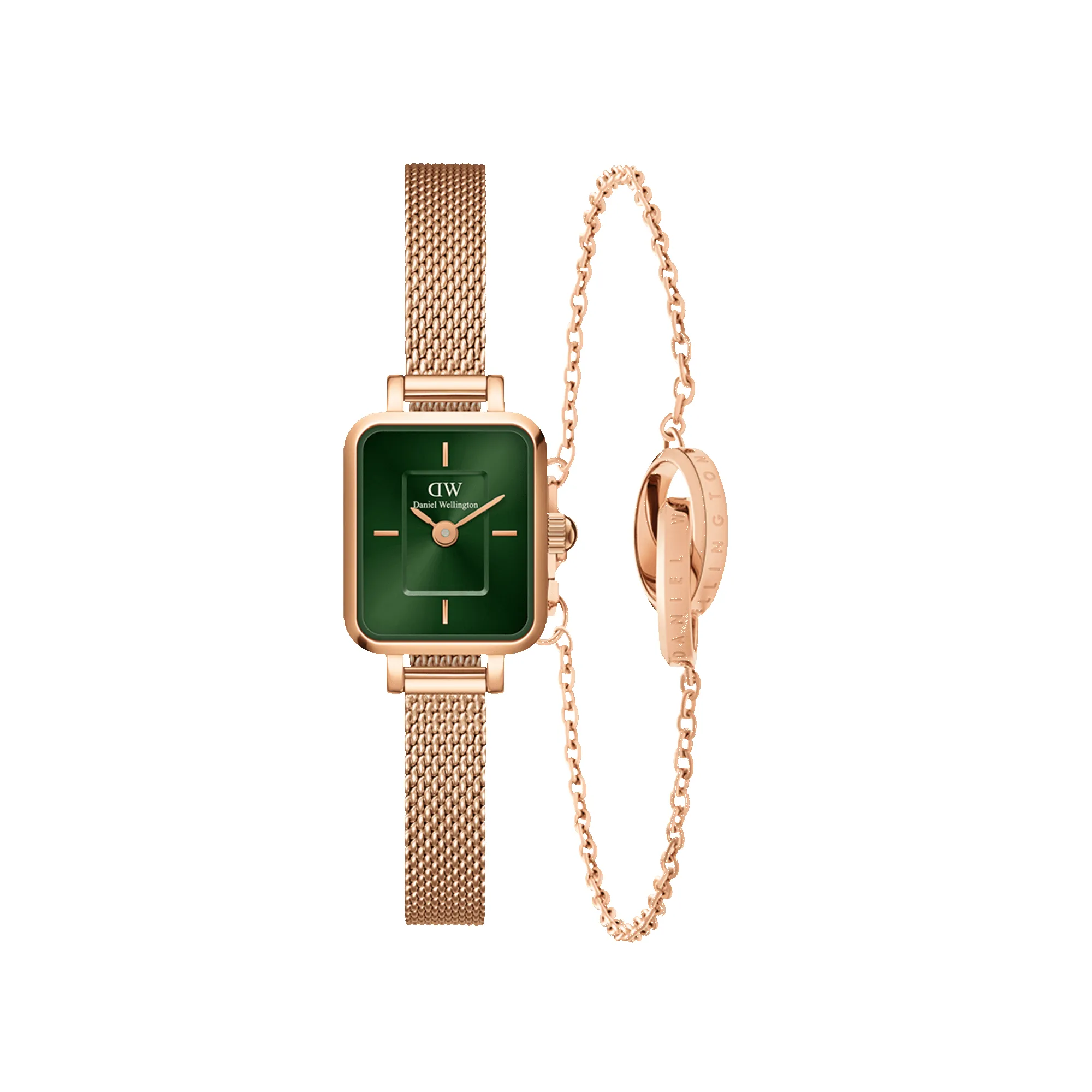 Quadro Mini Melrose Emerald + Elan Unity Bracelet sold by Daniel Wellington