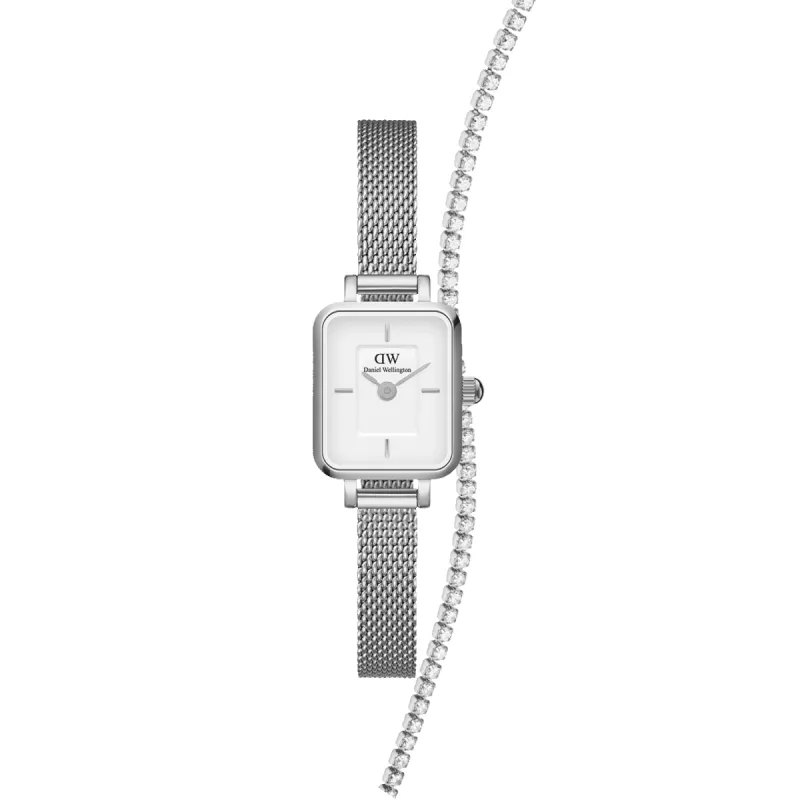 Quadro Mini + Tennis Bracelet Silver sold by Daniel Wellington