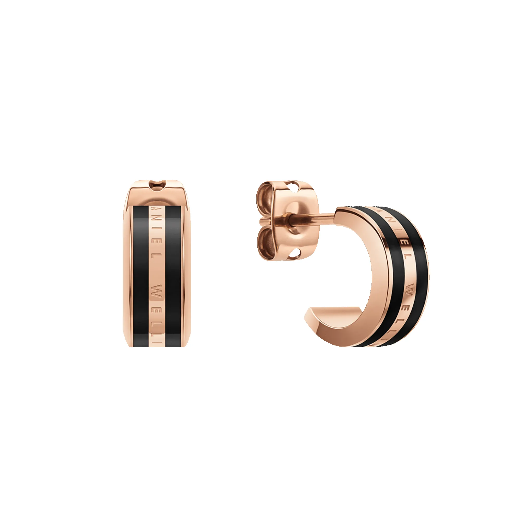 Emalie Earrings Rose Gold Black sold by Daniel Wellington