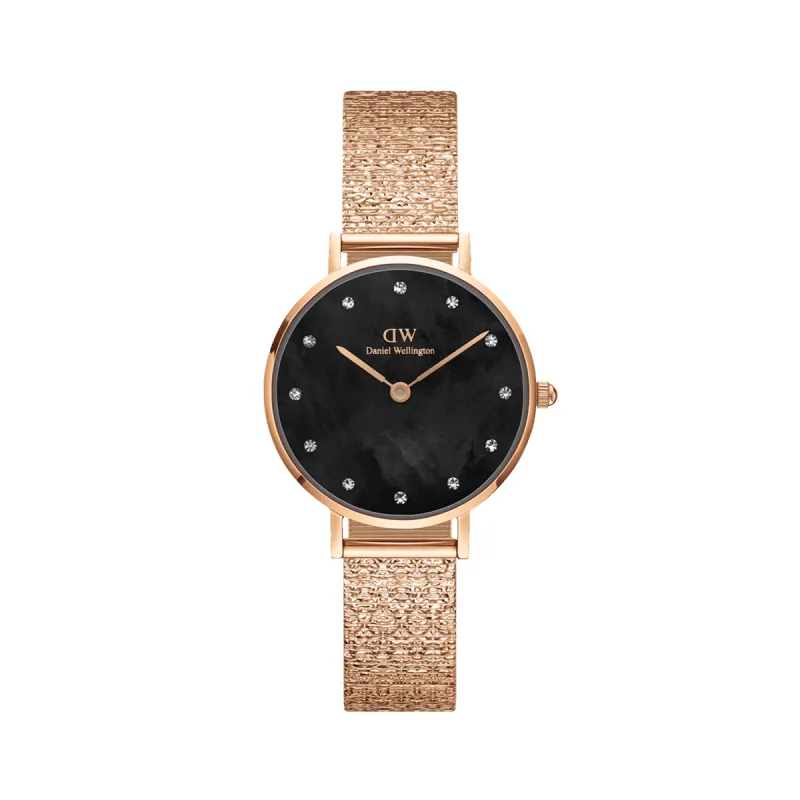 Petite Lumine Pressed Piano Rose Gold sold by Daniel Wellington
