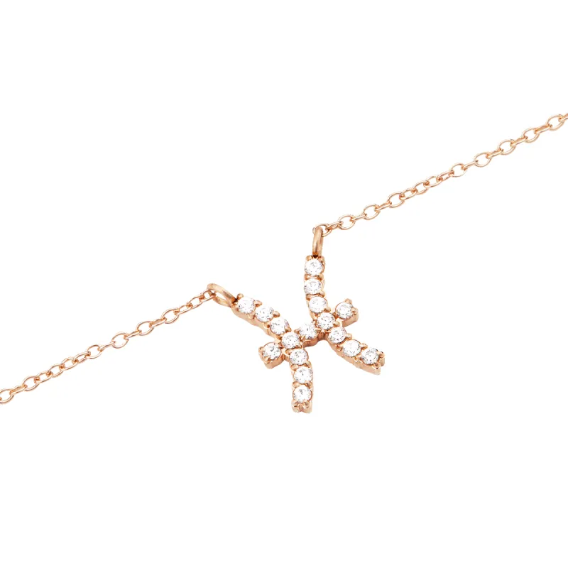 Crystal Zodiac Chain Necklace Rose Gold sold by Daniel Wellington