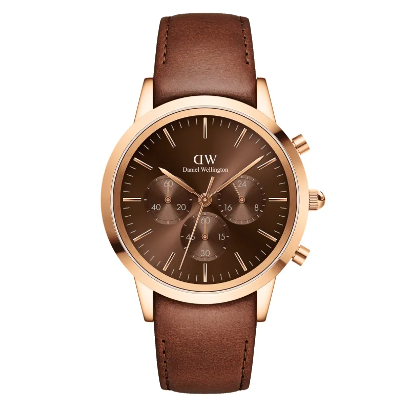 Iconic Chronograph St Mawes Amber RG sold by Daniel Wellington