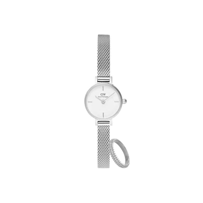 Petite Mini & Pave Crystal Ring Silver Set sold by Daniel Wellington