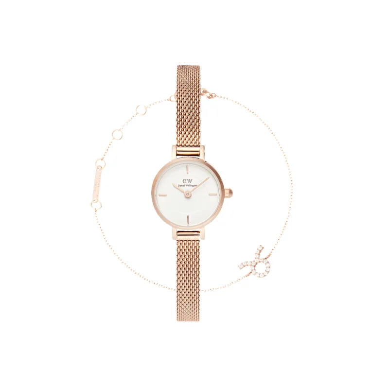 Petite Mini & Zodiac Bracelet Rose Gold Set sold by Daniel Wellington