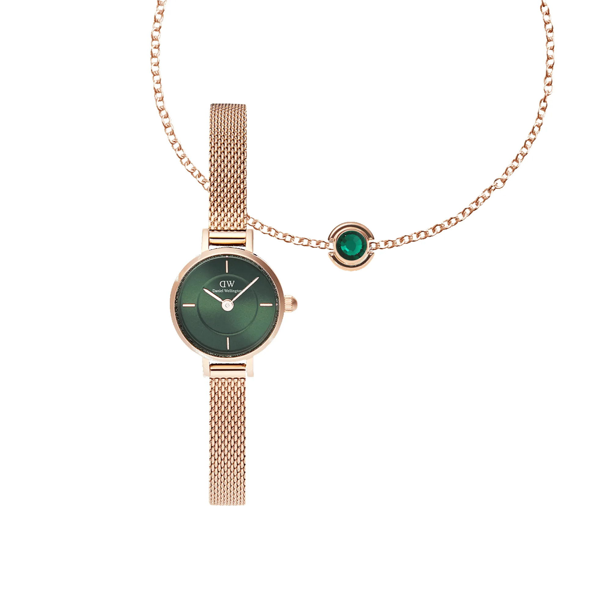 Petite Mini & Bracelet Charm Emerald Set sold by Daniel Wellington