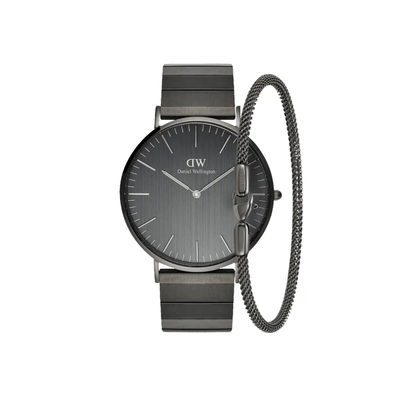 Classic Piano Link Graphite Unitone & Mesh Bracelet Set sold by Daniel Wellington
