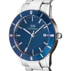 Iconic Paradigma Link Blue Enamel Silver sold by Daniel Wellington
