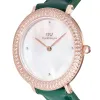 Crystalline Bezel Green Croc Rose Gold sold by Daniel Wellington