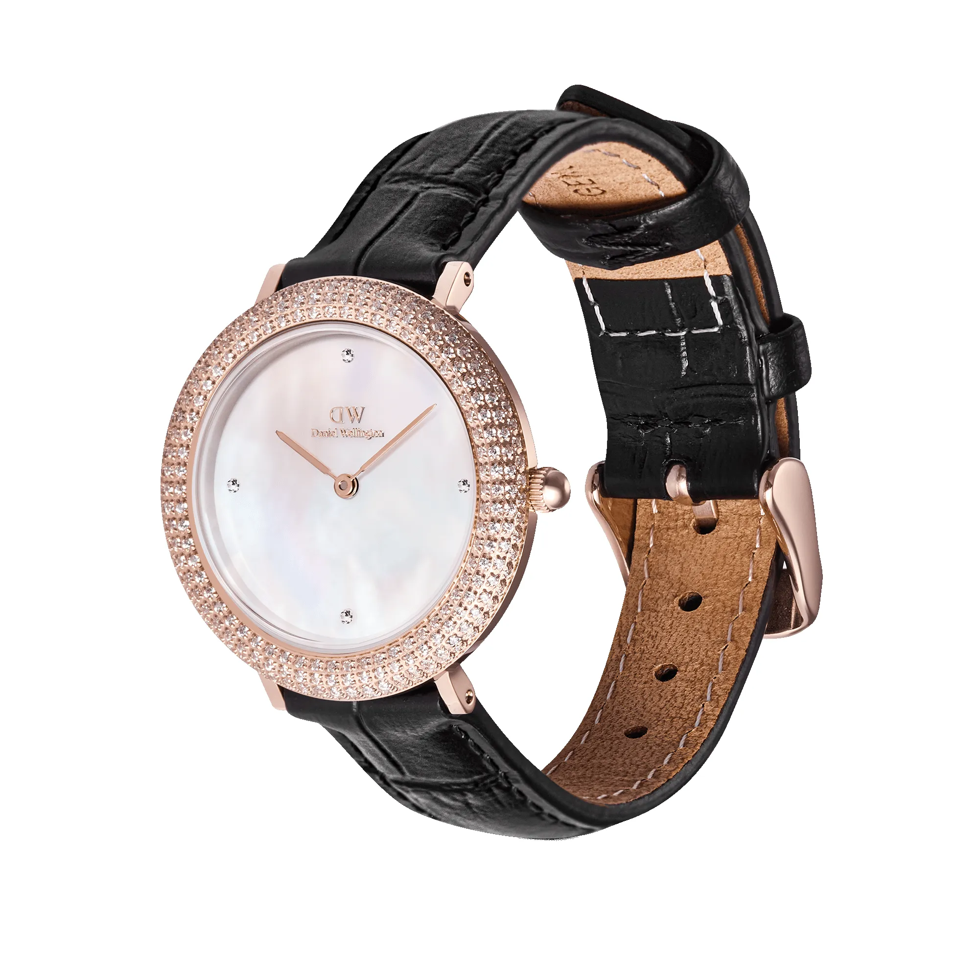 Crystalline Bezel Black Croc Rose Gold sold by Daniel Wellington product image thumbnail 3