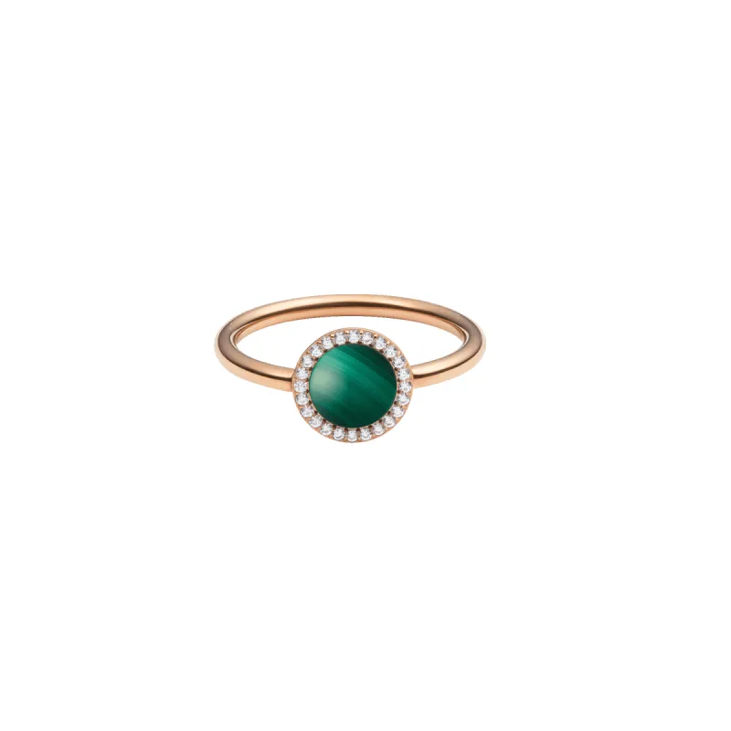 Audrey Ring Malachite Rose Gold sold by Daniel Wellington