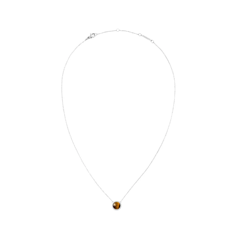 Audrey Necklace Tiger Eye Silver sold by Daniel Wellington