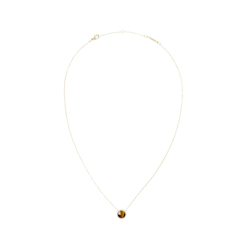 Audrey Necklace Tiger Eye Gold sold by Daniel Wellington