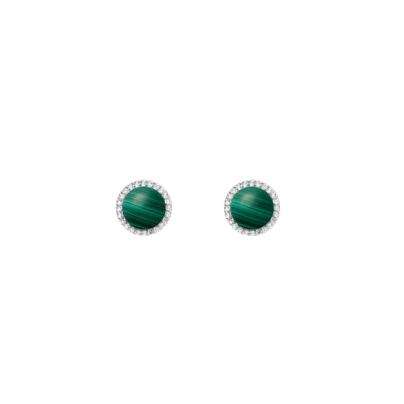 Audrey Earrings Malachite Silver sold by Daniel Wellington