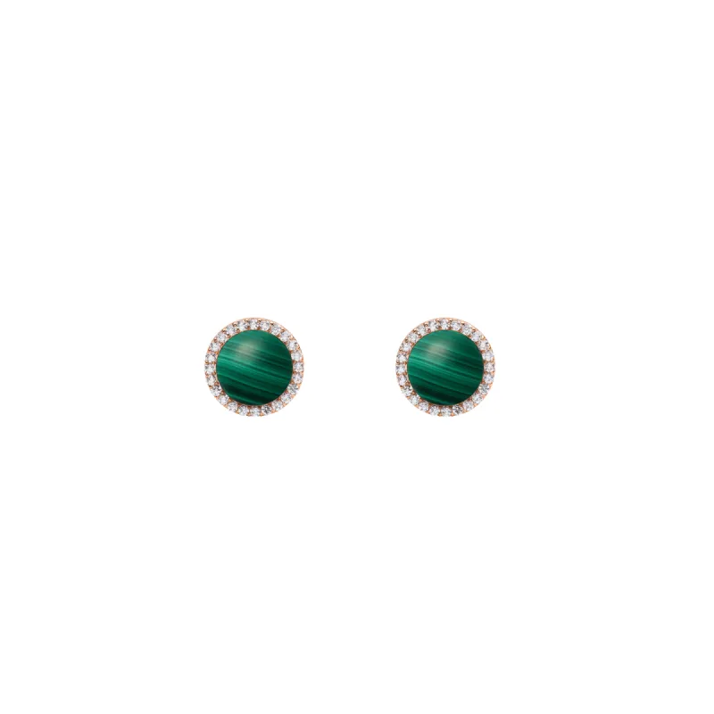 Audrey Earrings Malachite Rose Gold sold by Daniel Wellington