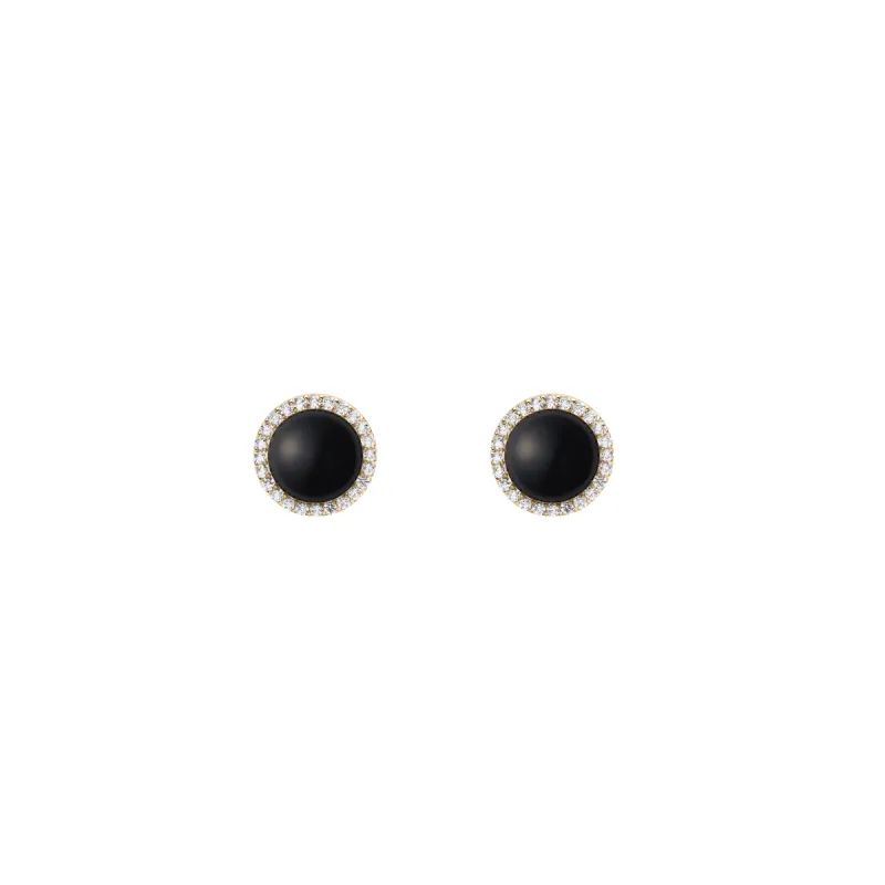 Audrey Earrings Black Agathe Gold sold by Daniel Wellington