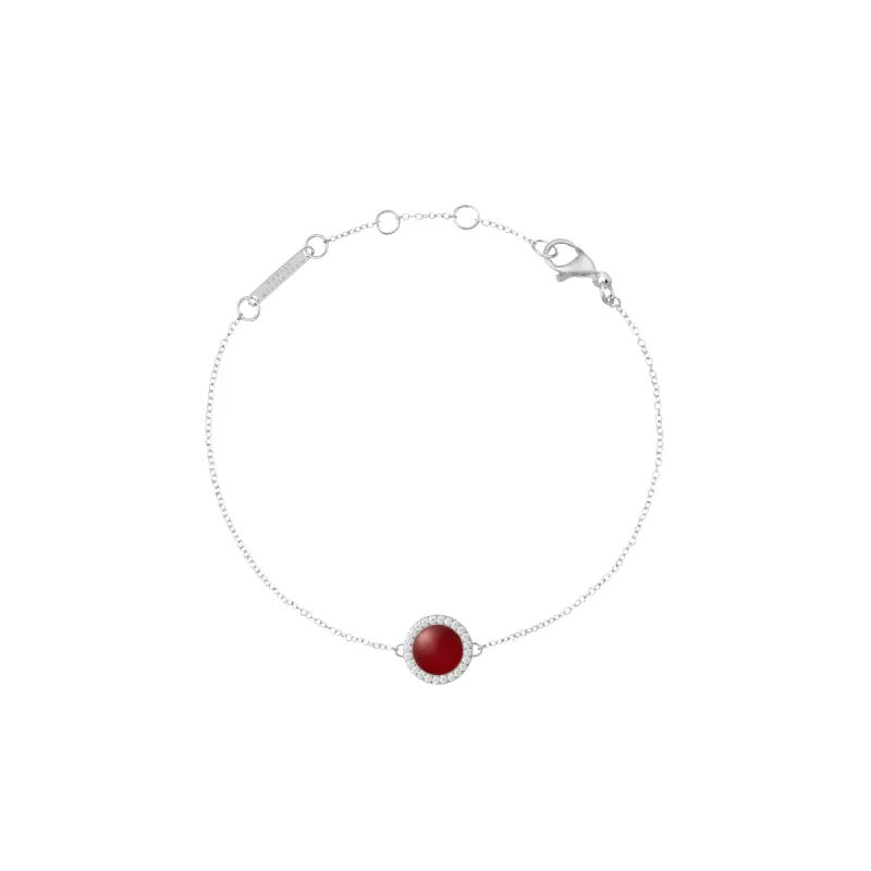 Audrey Bracelet Red Agathe Silver made by Daniel Wellington
