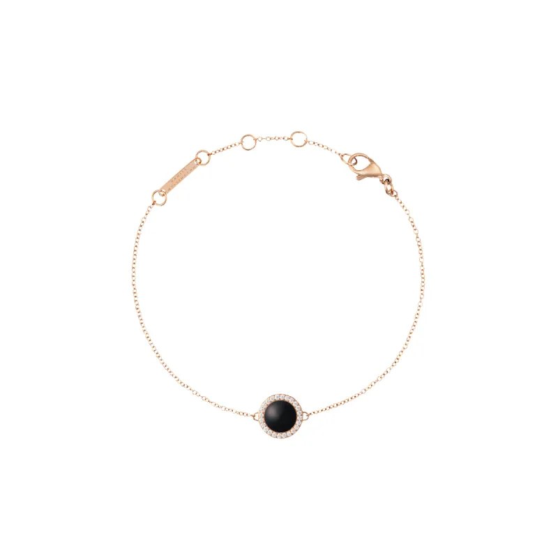 Audrey Bracelet Black Agathe Rose Gold made by Daniel Wellington