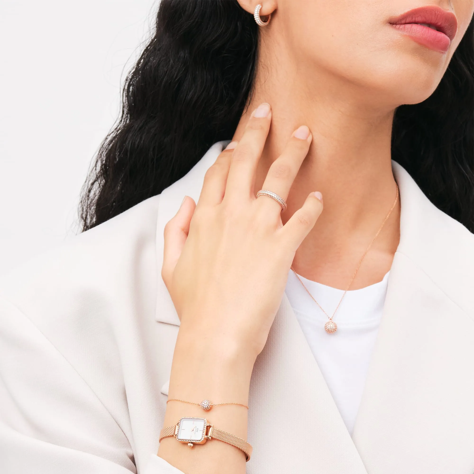 Pavé Crystal Pendant Necklace Rose Gold sold by Daniel Wellington product image thumbnail 2