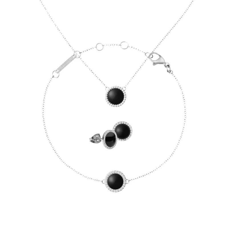 Audrey Black Agathe Silver Set sold by Daniel Wellington