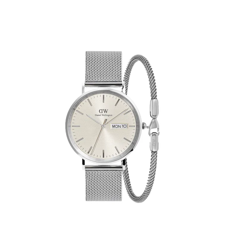 Classic Day Display & Tide Bracelet Silver Set sold by Daniel Wellington