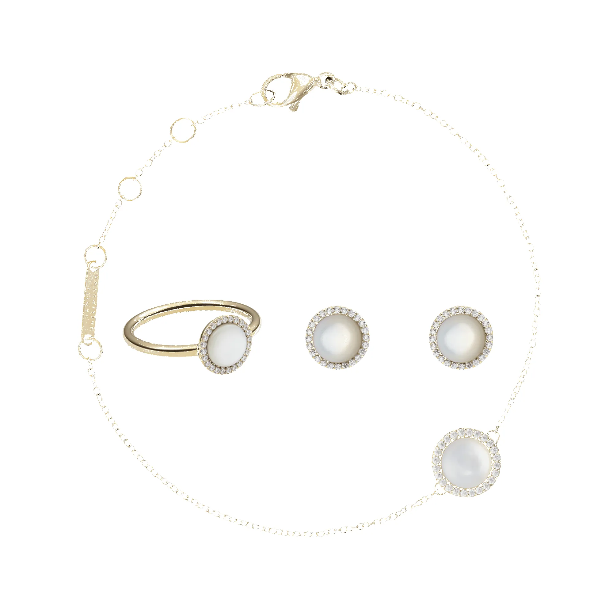 Audrey Mother Of Pearl Gold Set sold by Daniel Wellington