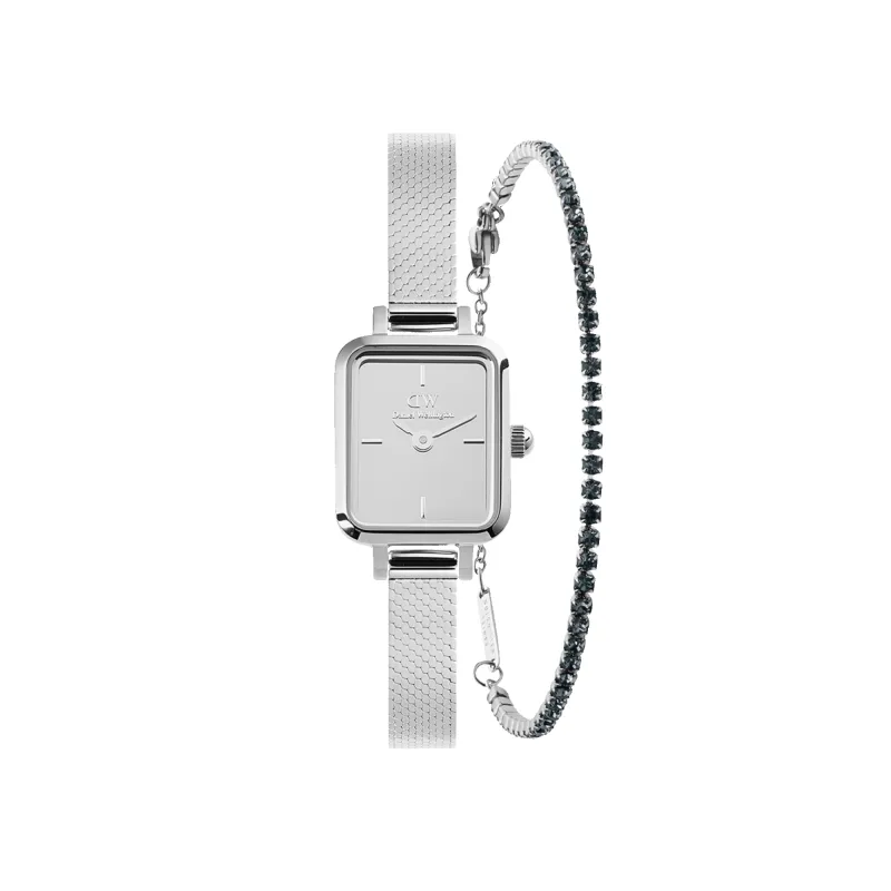 Quadro Reflection & Classic Tennis Bracelet Silver Set sold by Daniel Wellington