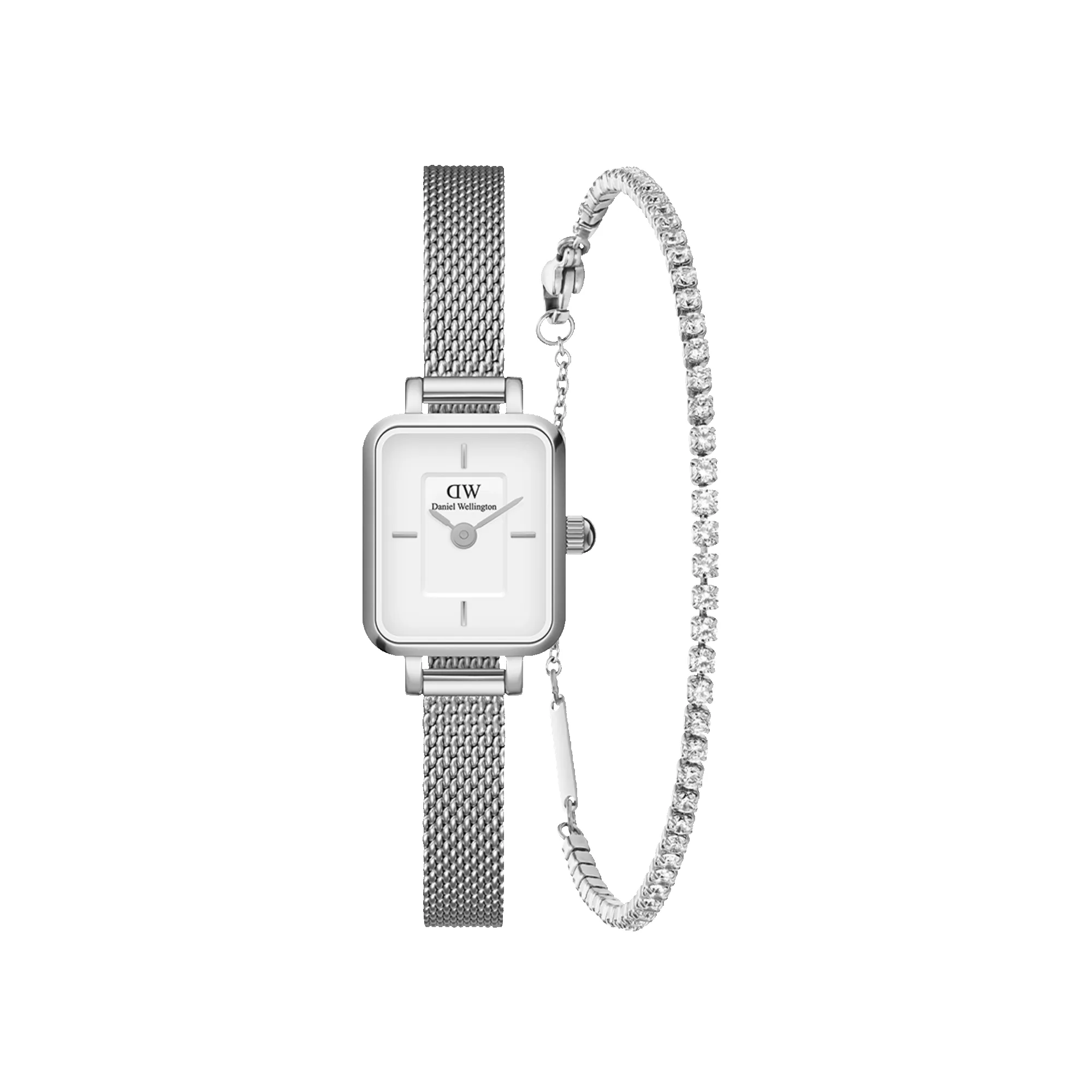 Quadro Mini & Tennis Bracelet Silver sold by Daniel Wellington