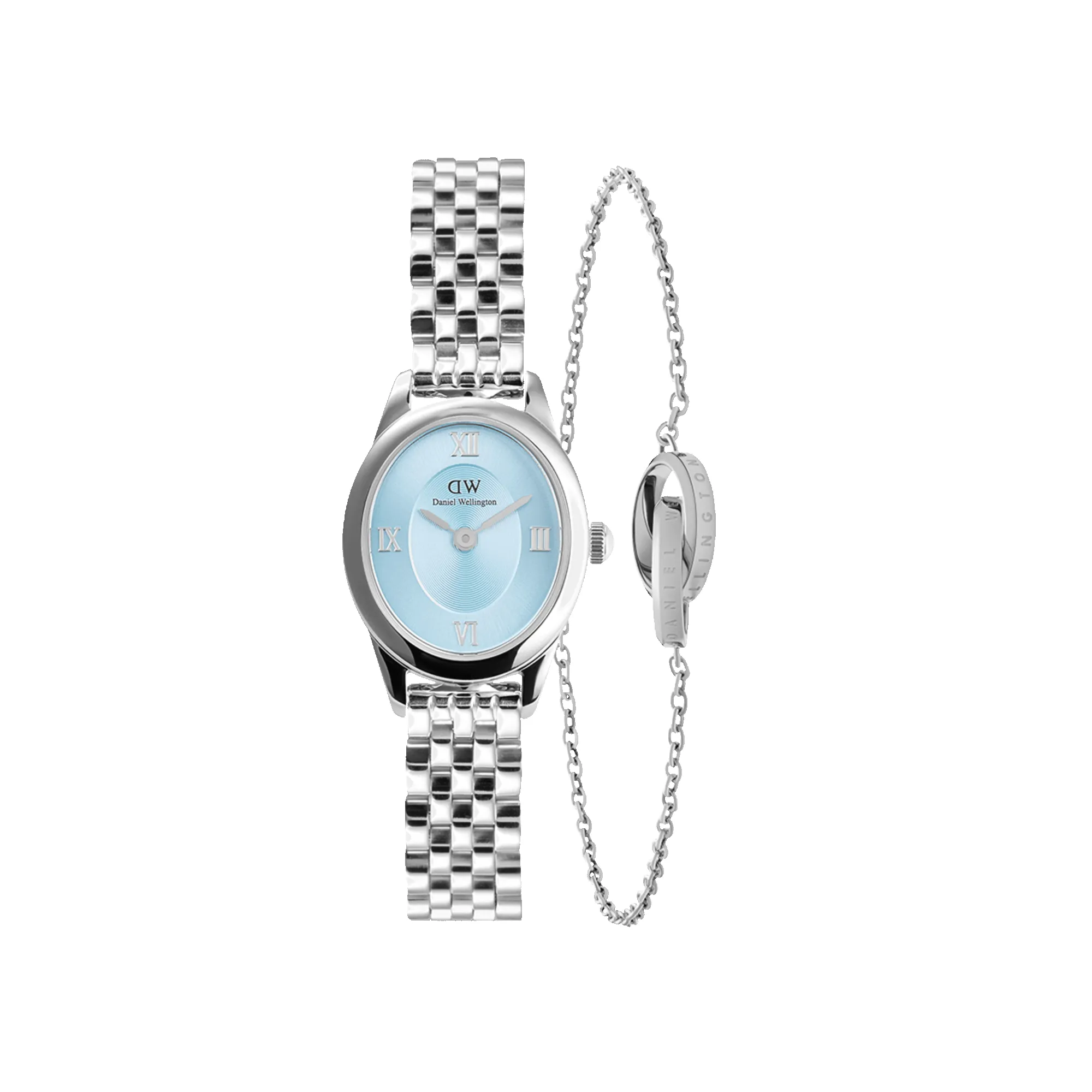 Ophelia Mini Ice Blue & Elan Unity Bracelet Silver sold by Daniel Wellington