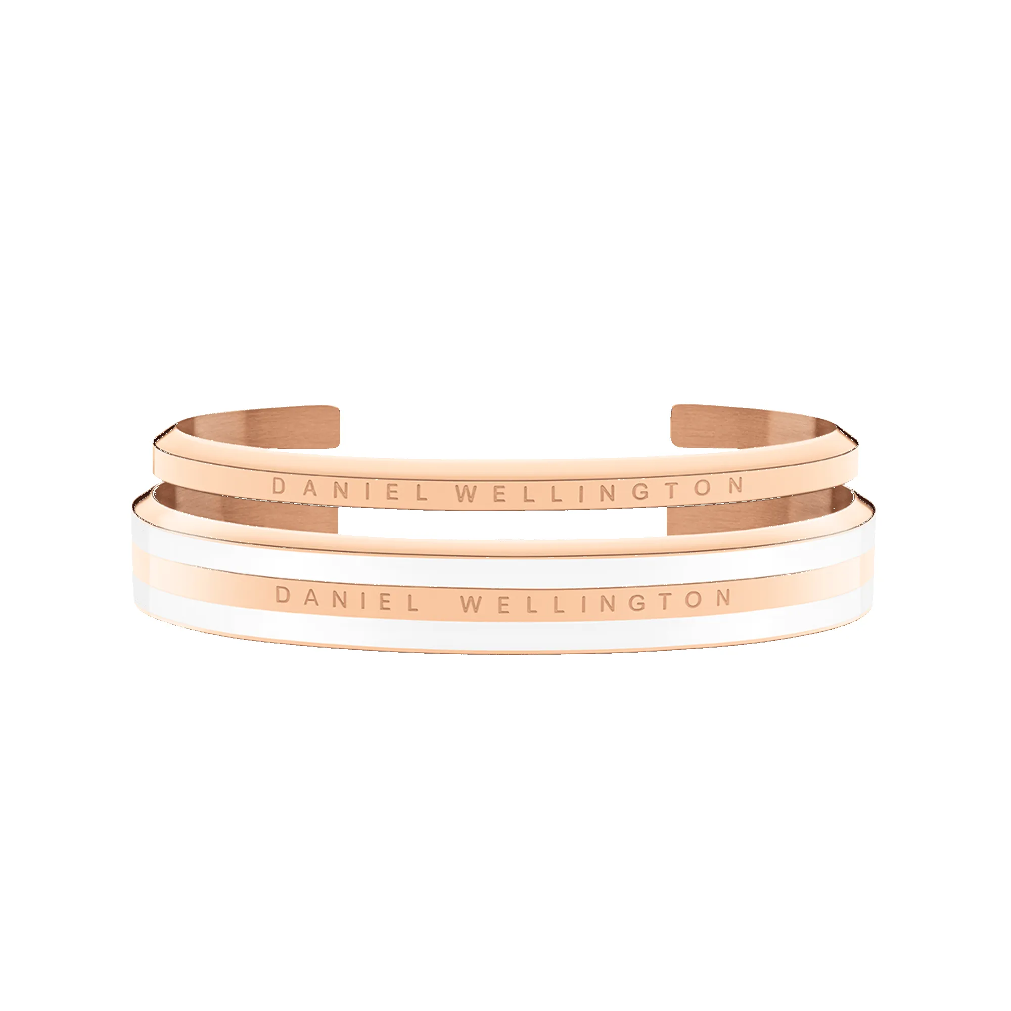 Emalie Bracelet Satin White + Classic Bracelet Rose Gold sold by Daniel Wellington