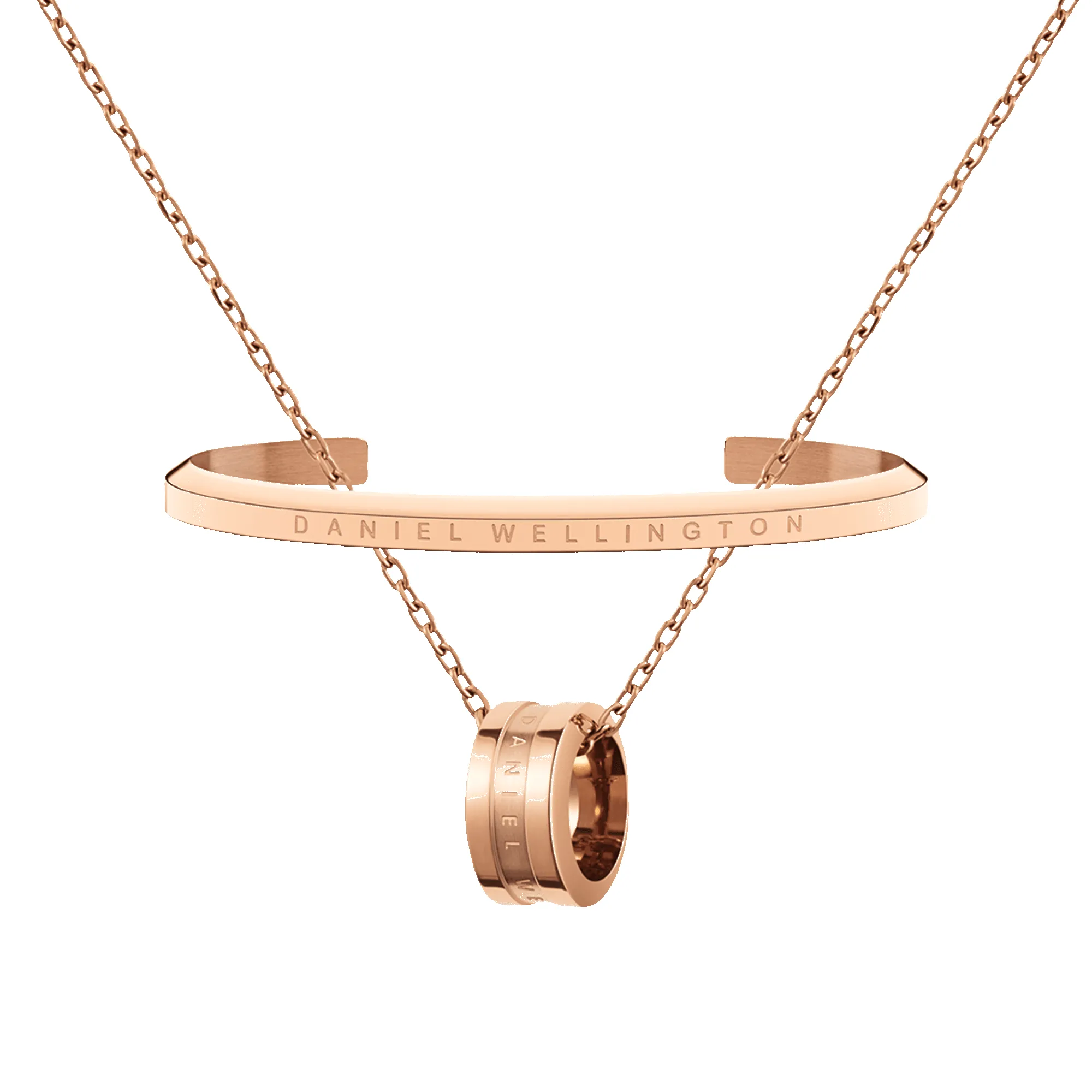 Elan Lumine Necklace + Classic Bracelet Rose Gold sold by Daniel Wellington